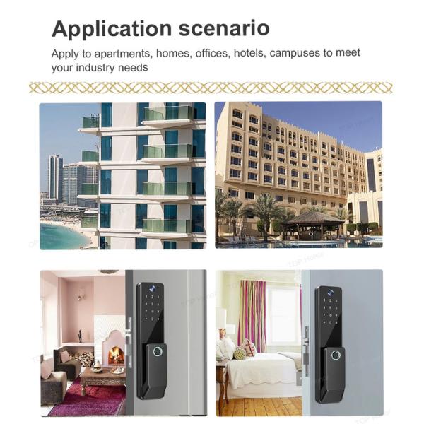 TH-506 Чёрный Алюминиевый Full Auto Smart Entry Дверные замки Биометрический код Карта Ключ Туя