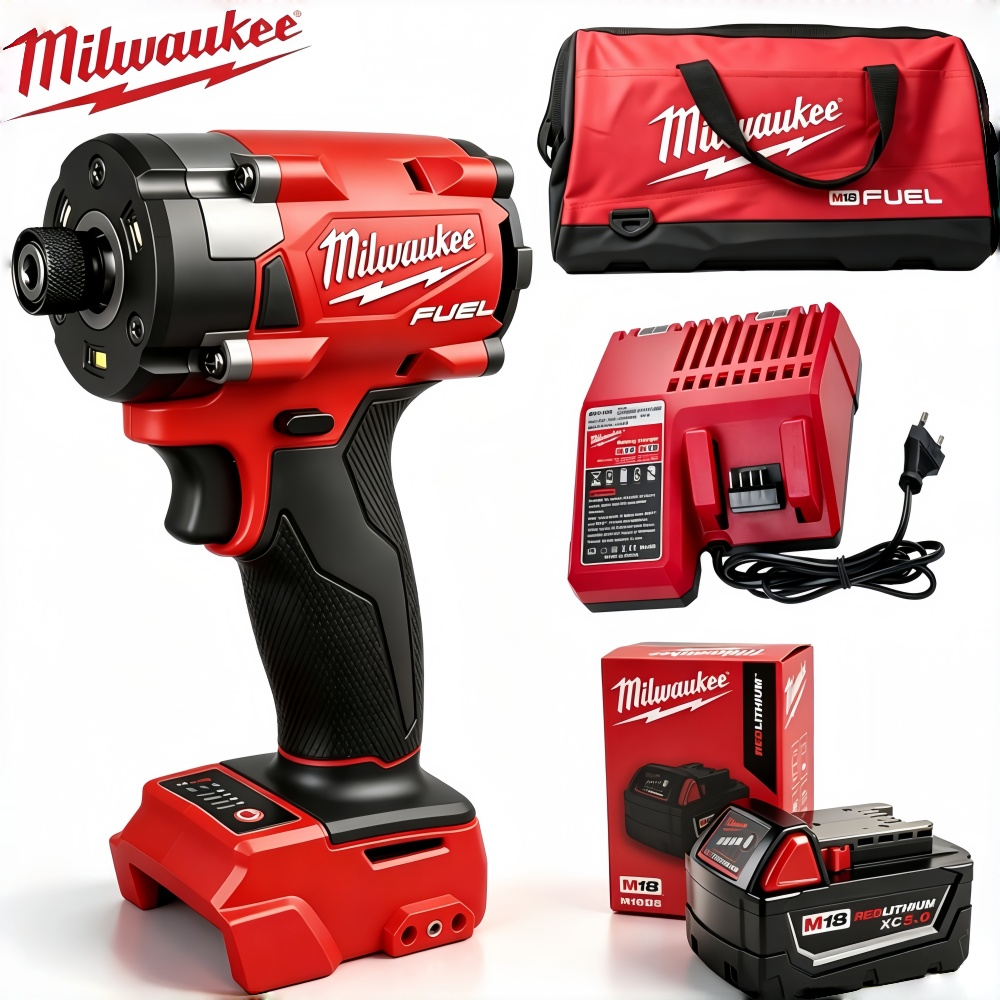 Milwaukee 18V Red Cordless Electric Screwdriver Set With Battery & Charger Electricians & Auto Repair Brushless Screwdriver Kit