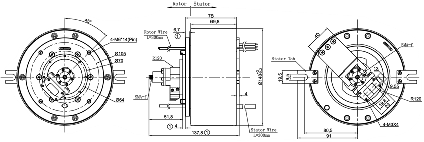 Panlink High Power Slip Ring 300rpm 500A Supporting Multi Module Integrations