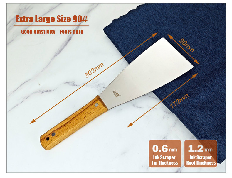 Offset Printing Stainless Steel Ink Knife With Wooden Handle