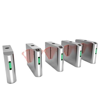 Traffic Waist High Turnstile Brush Motor , Flap Barrier Fingerprint Door Access