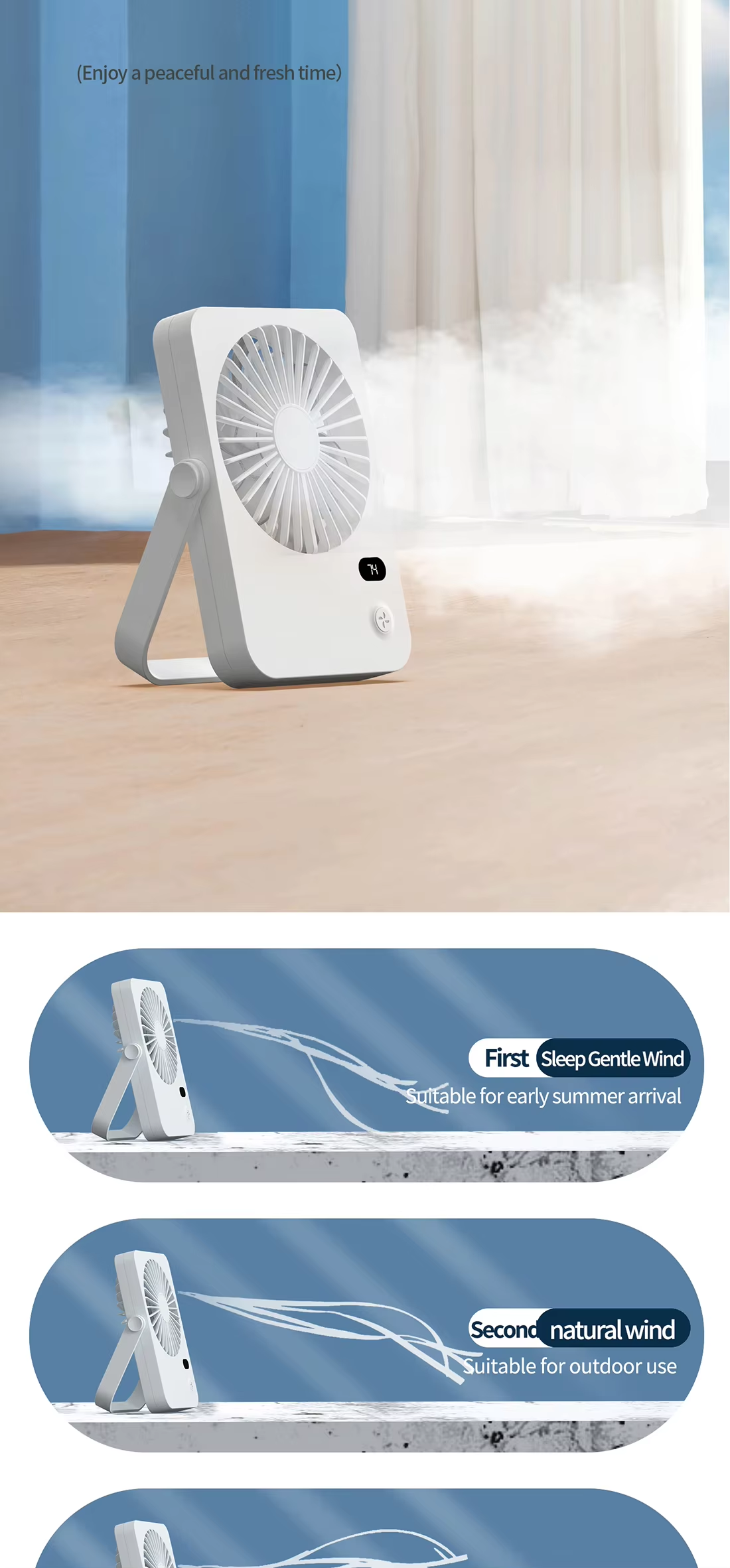 Quiet Cooling Electric Misting Portable Desk Fan With Adjustable Angle Home Office Hotel