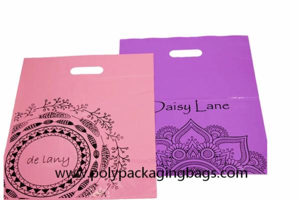 Clothes Packaging HDPE Plastic Die Cut Handle Bags