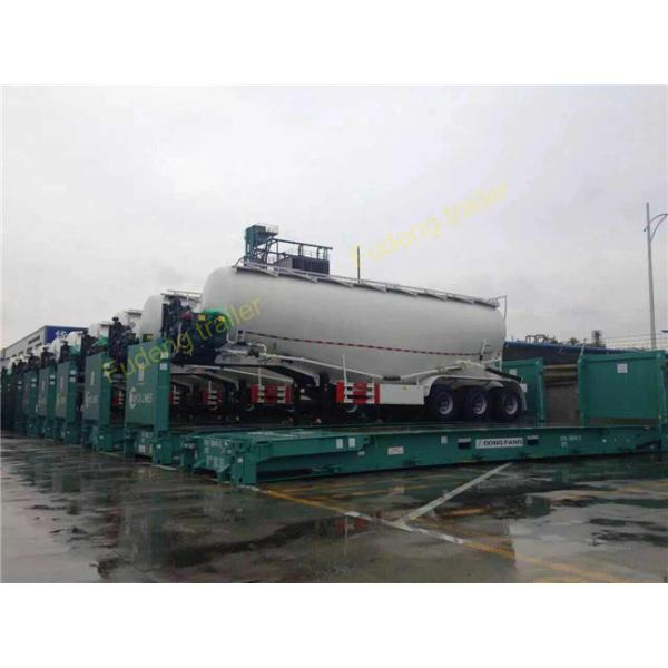 Double Cabin Cement Tanker Trailer / Cement Bulk Trailer With ABS Brake System
