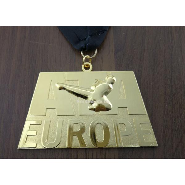 Die Cast 3D Sports Medals , Zinc Alloy Martial Arts Medals With Antique Plating
