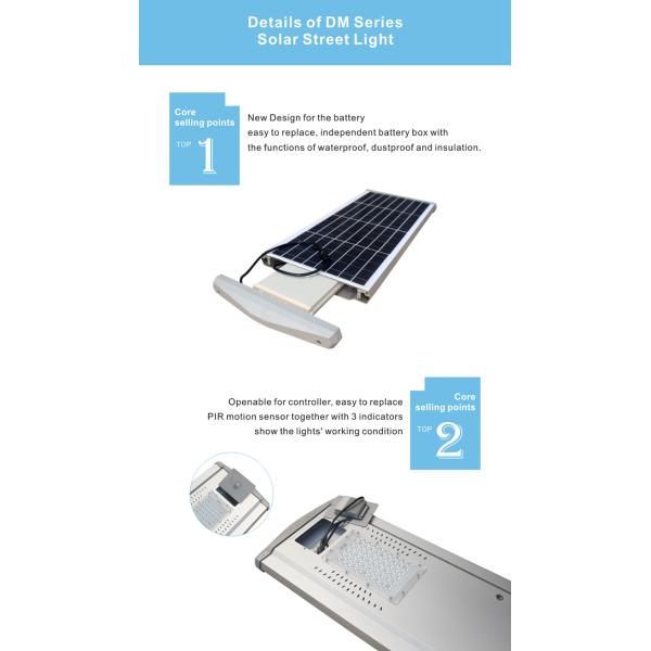 Новые части дизайна легкие заменяют 60w 6000k на открытом воздухе солнечный интегрированный свет привел солнечный уличный свет