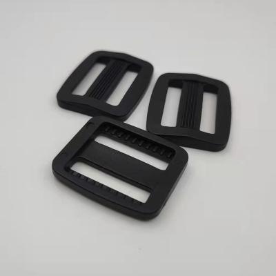 Adjustable 1'' Black Plastic Clasp Buckle Customized Logo 1 Inch Triglide