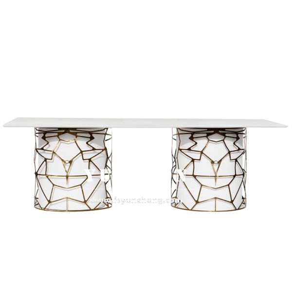 Wholesale Luxury Living Room Furniture Interior Night Club Exterior Turkey Design Black Stainless Steel Table for Wedding