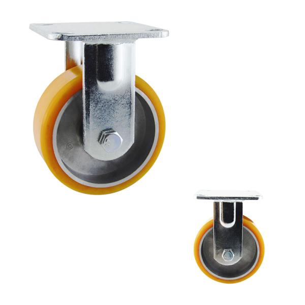 125mm PU Wheel Top Plate Braked Swivel Castors  Tread On Type