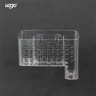 Damage Free Wall Mount Plastic Bathroom Caddy Holder For Kitchen Office Desk Basket