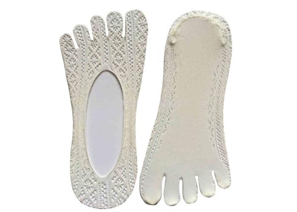 Five Toe Women'S Footie Socks Soft Lace Invisible Socks For Heels