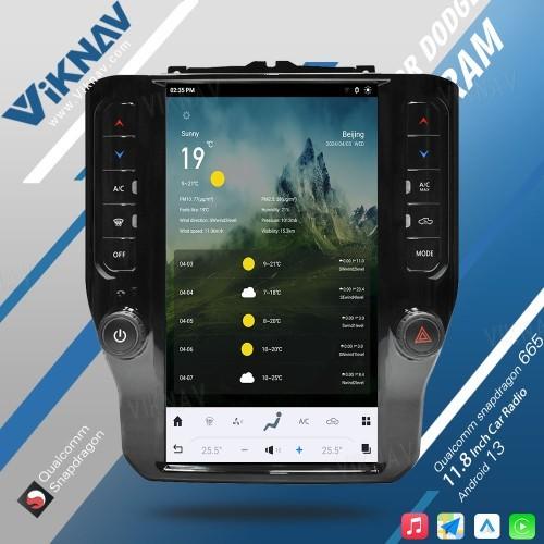 VIKNAV 11.8 Inch Car Radio For Dodge Ram 1500 (2020 2021 2022 2023) Touch Screen Multimedia Player