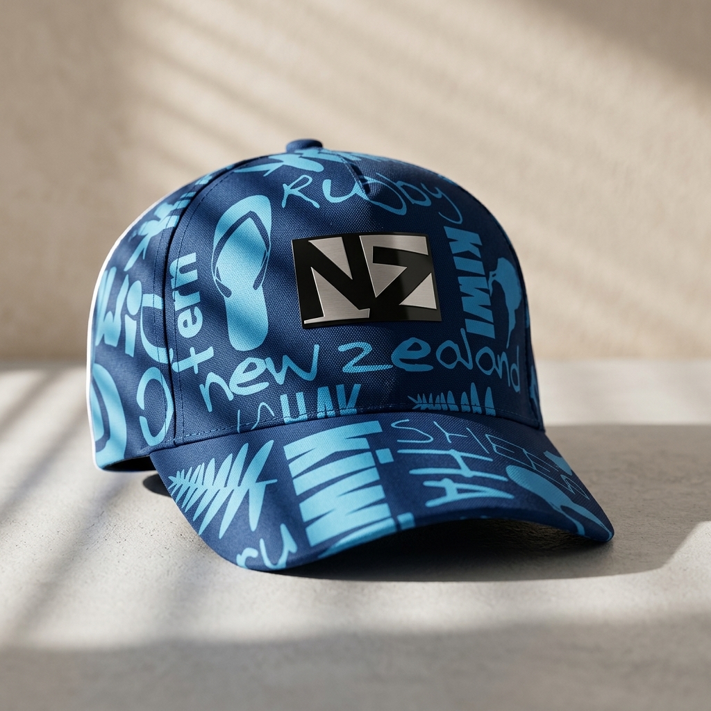 Patterned Under Brim 5 Panel Cap Surprise Detail Custom Hat Design