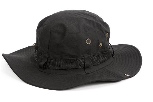 Embroidery Double Brims Bucket Hats 100% Cotton Twill Pressing Line Woven Washed Label