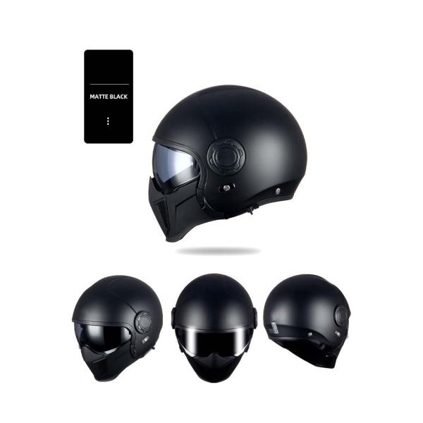 Custom Vintage Open Face Motorcycle Helmet with Mask Delivery Time 30-35 Work Days