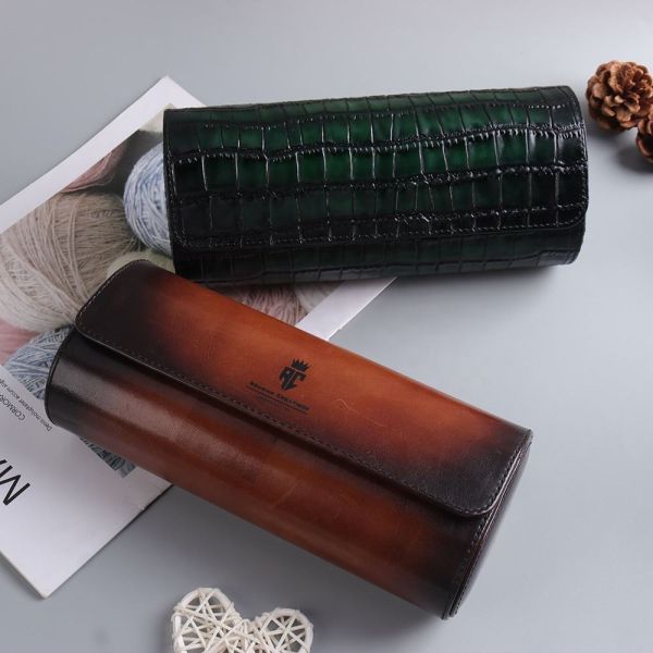 Travel Luxury Leather Watch Boxes Customized Logo Leather Watch Cover Multifunction