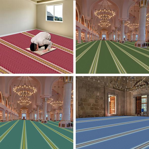 OEM ODM Yes 100% PP Custom Printing Mosque Carpet for Prayer Room 550g/sqm