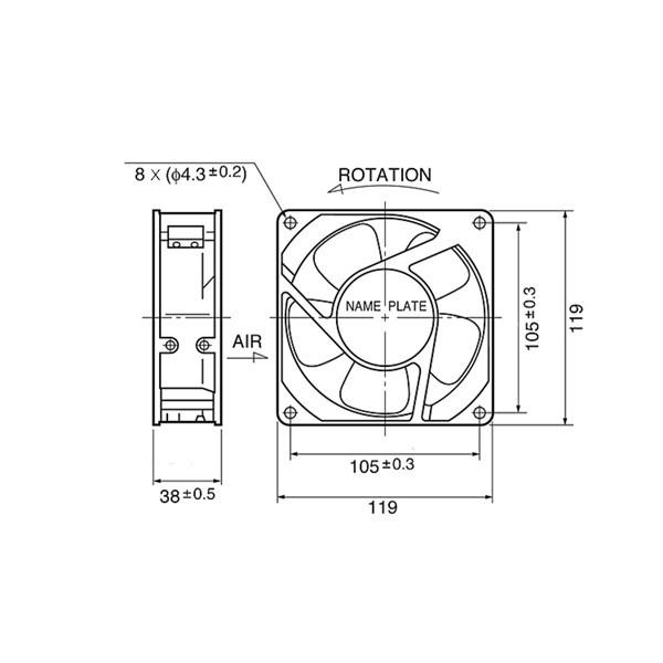 Cooling Fan of computer/amplifier, MS-F8700