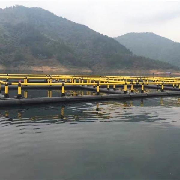 Semi Open Sea Anti Wind Fish Farming Net Cage In Green Or Yellow Color