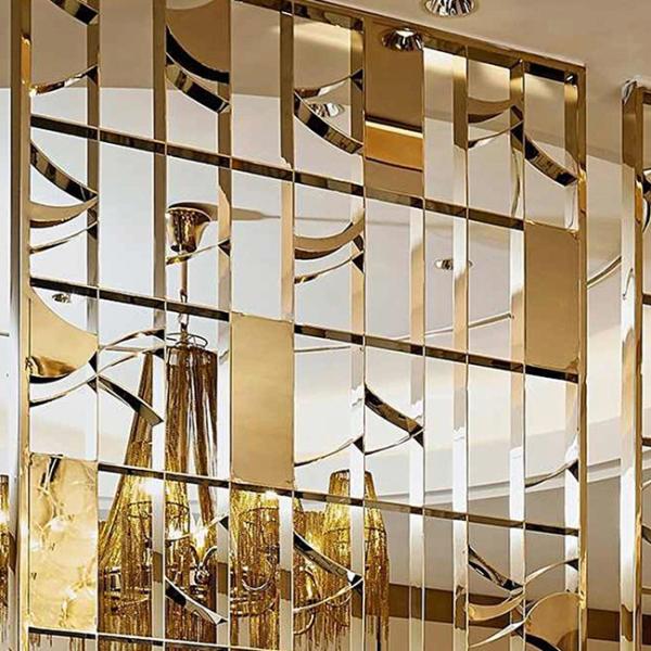 Neoclassical Postmodern Living Room Partition Screen Stainless Steel Decorative