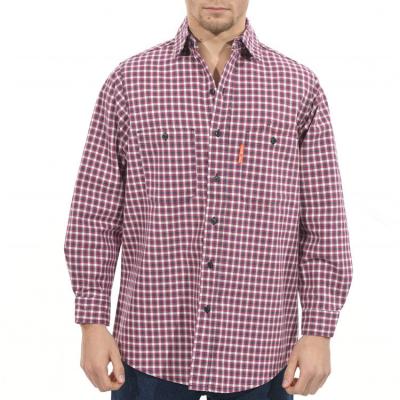 O fio tingiu o fogo impresso - camisa de manta retardadora da camisa 210gsm 260gsm franco do trabalho para o soldador