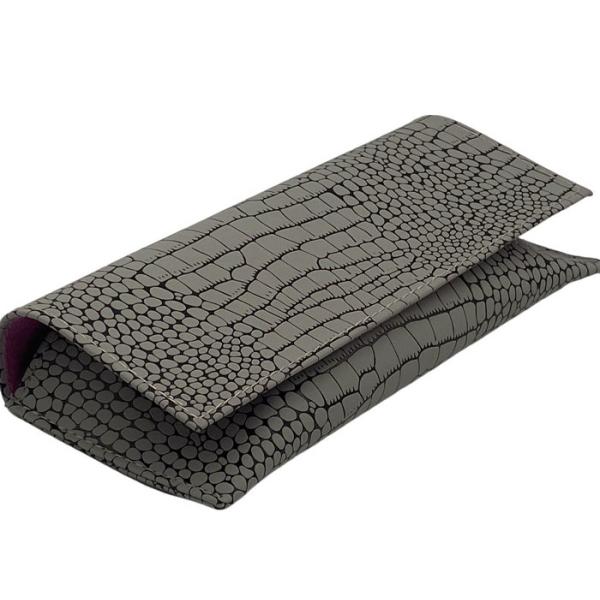 Crocodile Grain Magnetic Leather Sunglasses Pouch