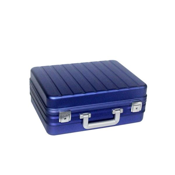 100% Pure Aluminum Hard Case Blue Aluminum Molded Carrying Box