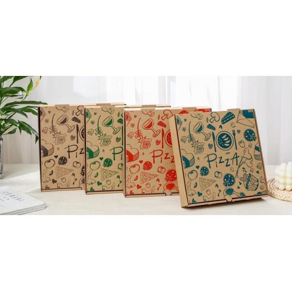 Rectangle Paper Custom Design Food Grade Takeout Food Package Pizza Box for Various Sizes