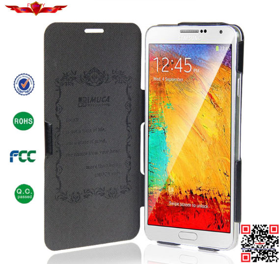 New Arrival High Quality Italian PU Glaze Leather Cover Case For Samsung Note3 With Stand