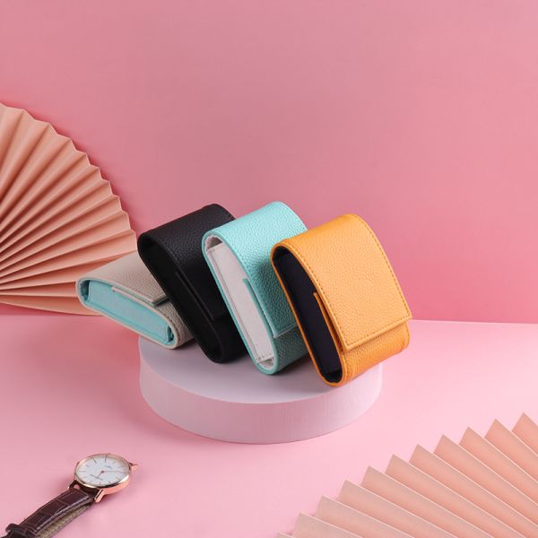 OEM Leather Watch Packaging Gift Bag Eco Friendly Leather Watch Storage Case