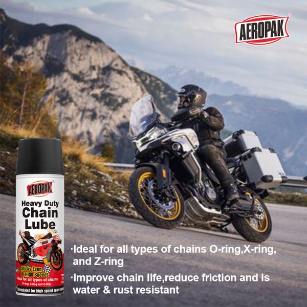 AEROPAK 200ml Aerosol Heavy Duty Anti Rust Bike Motorcycle Chain Lube Lubricant Spray with Base Oil Automotive Lubricant