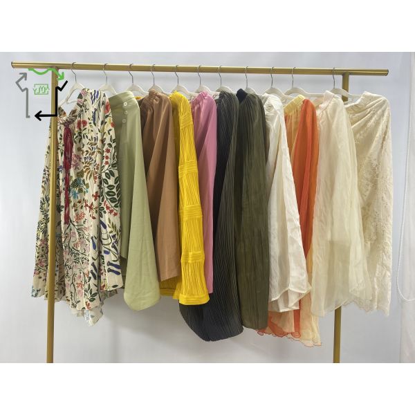 Grade A Comfortable Lady Used Clothes Silk Long Dress Winter Mixed Colors For Women