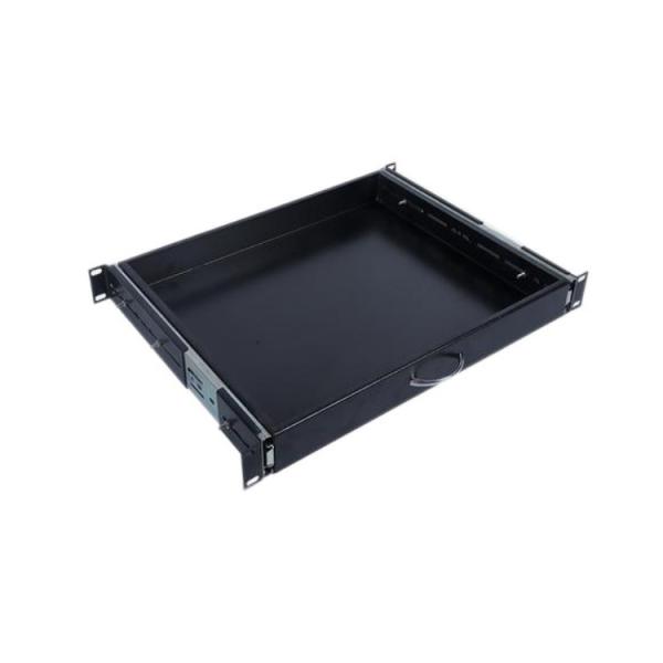 Thickness 1.2 Black 2U SHELF 19 inch Server Rack Fixed Shelf with Mount Ears Vented Tray