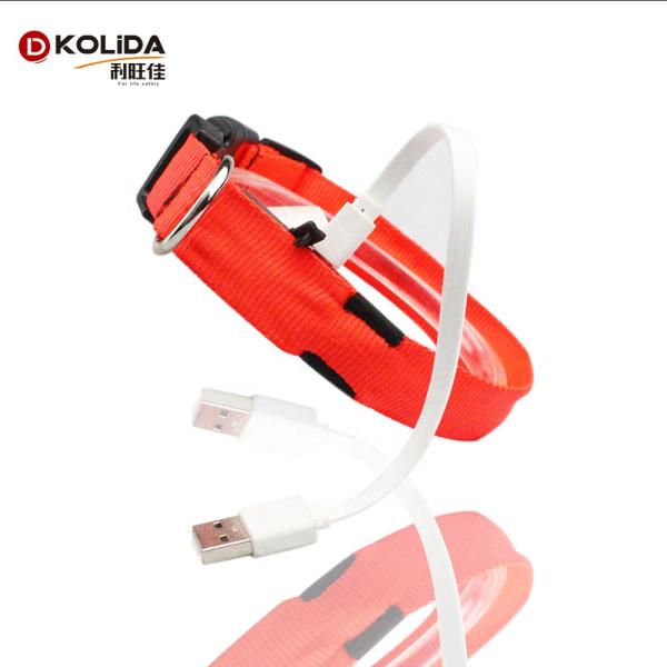 Pet LED Dog Collar Light Premium Waterproof Adjustable Luminous Training Nylon Printed