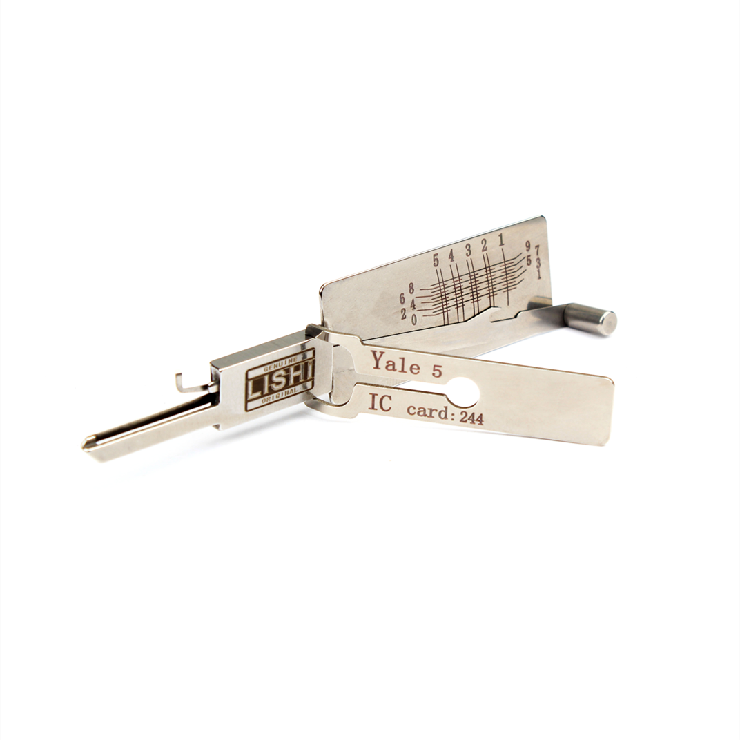 Nuevas herramientas de cerrajería LISHI 2 en 1 de acero inoxidable plateado para decodificación de cerraduras, incluyendo llaves en blanco Y1 Y5 Y5B Y6 Y6B