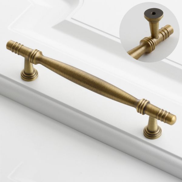 Retro Furniture Hardware Brass Cabinet Wardrobe Handle Kitchen Bedroom Living Room Furniture Handle Metal Spare Parts