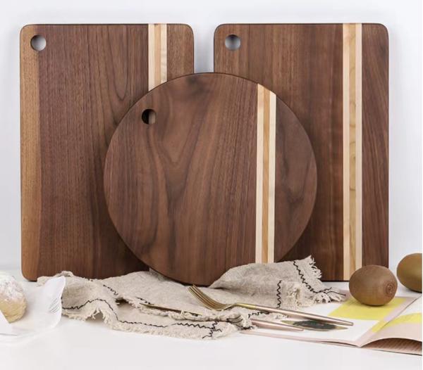Tabela de corte de madeira de noz preta Tabela de corte de noz 600x450x38mm 500x380x35mm