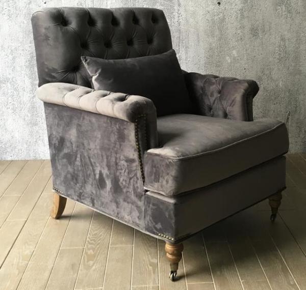 Fabric upholstery oak wood hotel lounge chair/single sofa/living room single sofa