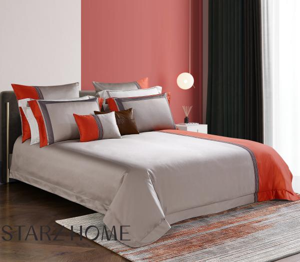 Set de roupa de cama de hotel 100% algodão 4pcs lençóis planos e cobertor de cobertor para cama grande