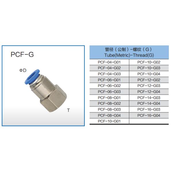 Female Straight One Touch Brass Nickel Plate Air Tube Fittings with O ring