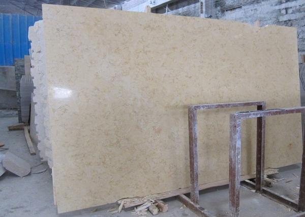 Light Yellow Natural Marble Tile Gold Beige 10mm / 12mm Thickness