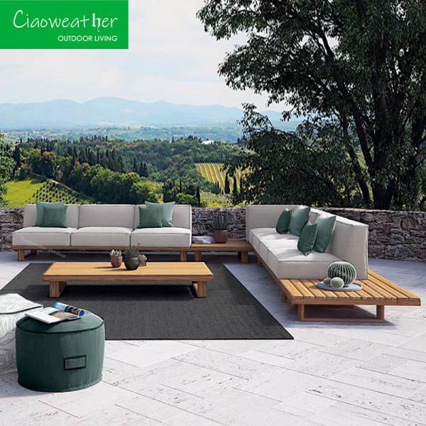Outdoor Teak Wood Furniture Design Solid Wood Sofa Set for Modern Garden at Swimming Pool and Beach