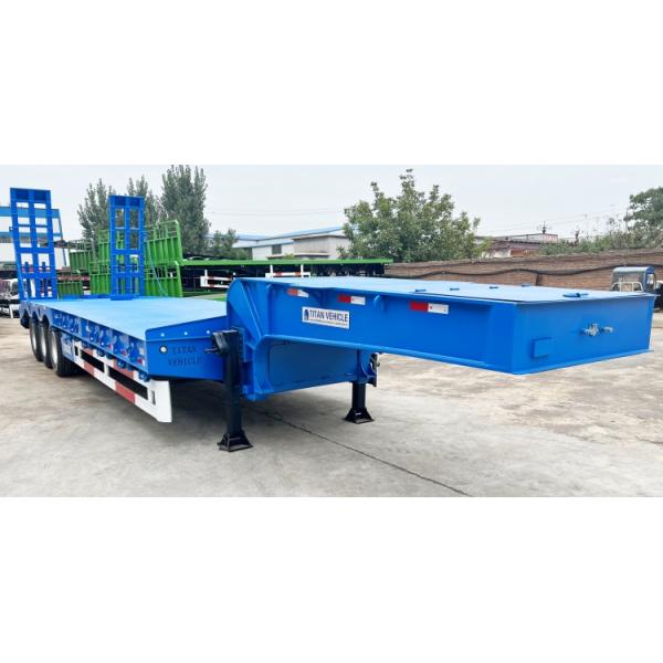 Tri Axle 60-80 Ton Low Bed Semi Trailer To Transport Heavy Equipment for Sale in Mauritius