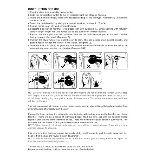 Home Use Electric Wave Hair Curler Mini Portable Temp Automatic Balance