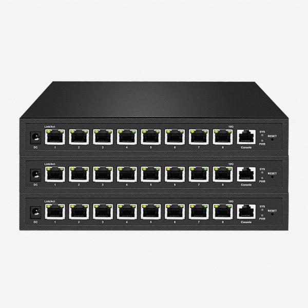 8 portas RJ45 10Gbps PoE Switch com 1 console 12KBytes Jumbo Frame