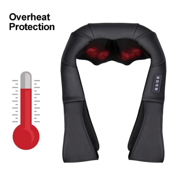 FDA Approval Shiatsu Neck Shoulder Massager Black Color And Support Customized