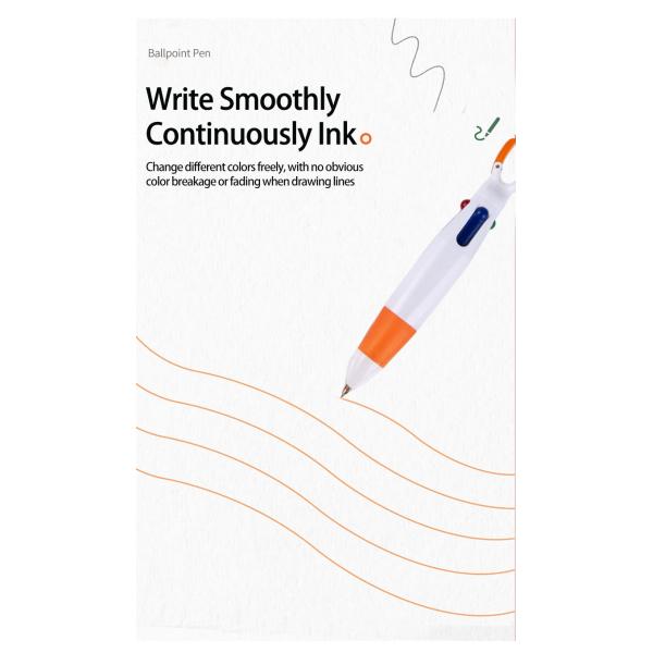 Four Color Ink Ball Pen Mountaineering Buckle Shape Plastic Ballpoint Pen