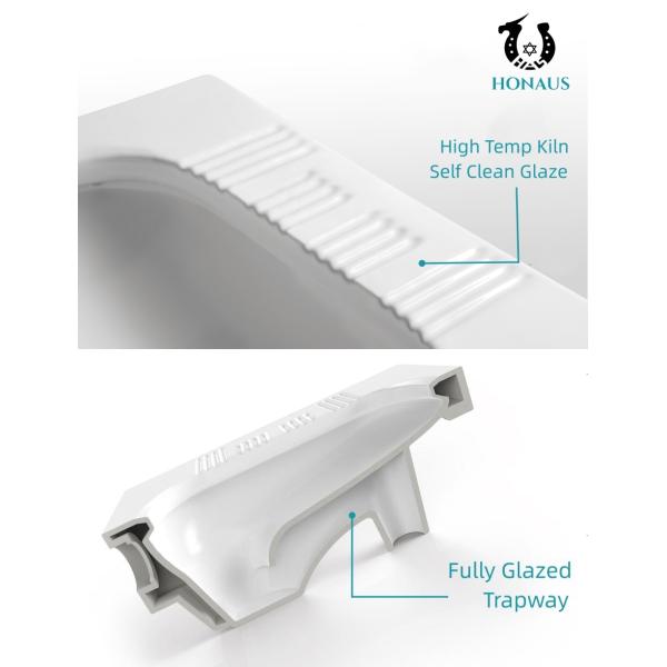 Complete Set Ceramic Squat Pan Toilet Flushing Tank Odor Resistant Bathroom Toilet