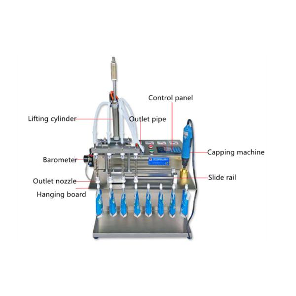 Máquina de enchimento de líquido de bebidas com saco de gás, fácil de operar para alimentos, bebidas, produtos químicos etc.