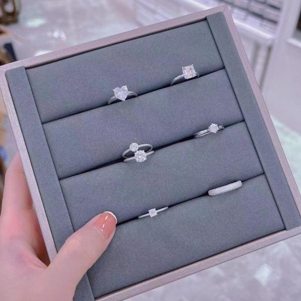 Women S925 Sterling Silver Rings Black CZ Cubic Zirconia Square Cut Jewelry